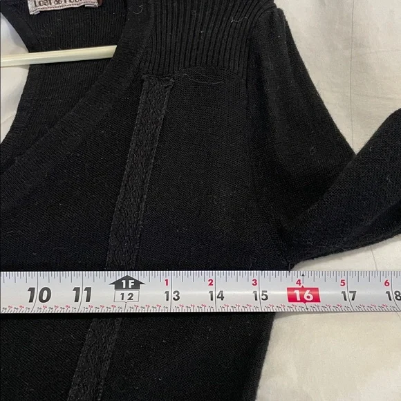 Lost & Found | Wool Blend | Black | Knit | V Neck |Mini | Pullover Dress |Size S - Picture 10 of 16